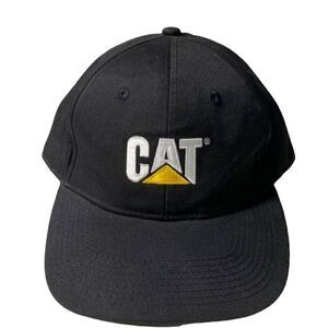 Caterpillar Trademark Cap Black With Cat Iconic Logo Embroidered Gold Hardware